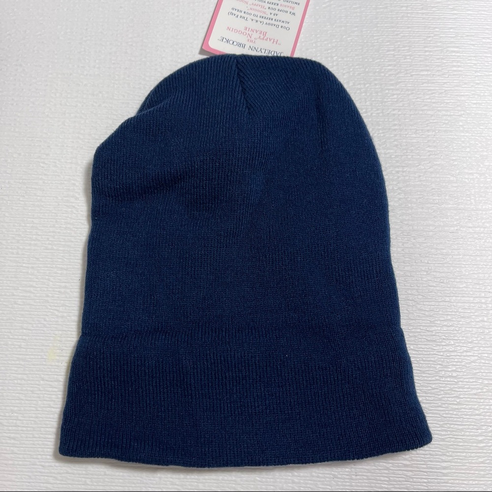 NWT JADELYNN BROOKE blue “preppy” beanie - Picture 4 of 9